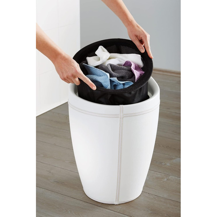 WENKO табурет для ванної кімнати Candy з місцем для зберігання, збирач бруду, ABS-пластик, 20 л, Ø 36 x 50,5 см