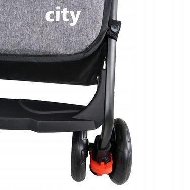 Дитячий прогулянковий візок Baby-Coo City, чорний, металевий каркас, з амортизаторами