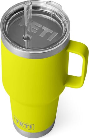 Термос YETI Rambler з кришкою-соломинкою, 35 oz (1 л), колір Firefly Yellow