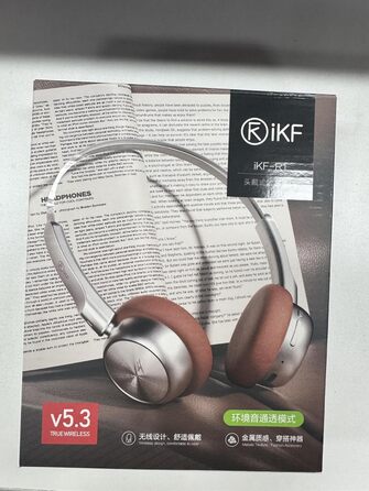 Бездротові ретро-навушники Bluetooth iKF R1, час відтворення 60 годин, прозорість, подвійне підключення (коричневий)