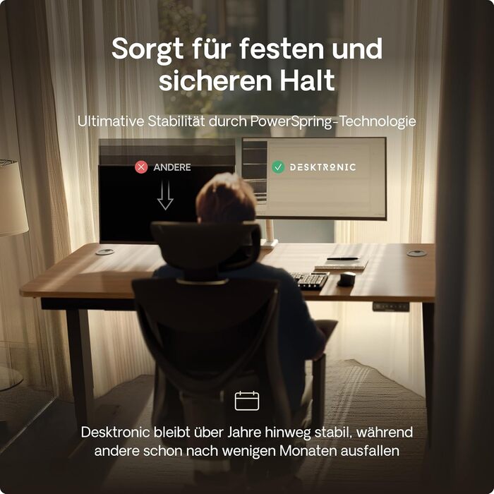 Кріплення для монітора Desktronic, до 32 дюймів, 8 кг, 360° обертання, регулювання висоти, міцна конструкція, проста установка, для великих моніторів, ергономічне, VESA 75/100 (білий, ДВОЙНЕ)
