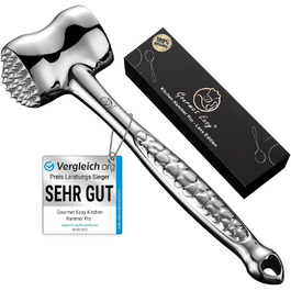 Ніж для відбивання м'яса з нержавіючої сталі | Оригінальний дизайн | Подвійний молоток для відбивання відбивних, котлет, стейків | М'ясний молоток з 5-річною гарантією | Серія подарунків Love Edition