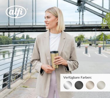 Термокружка Alfi ISO COFFEE MUG PRO, 0.38 л, нержавіюча сталь, для кави з собою, чорна