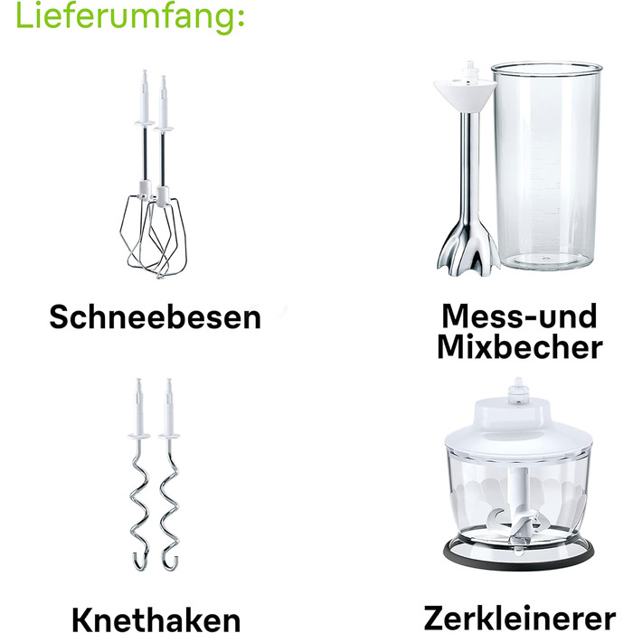 Блендер ручний Braun MultiMix 5 HM 5137 білий 750 Вт з насадками