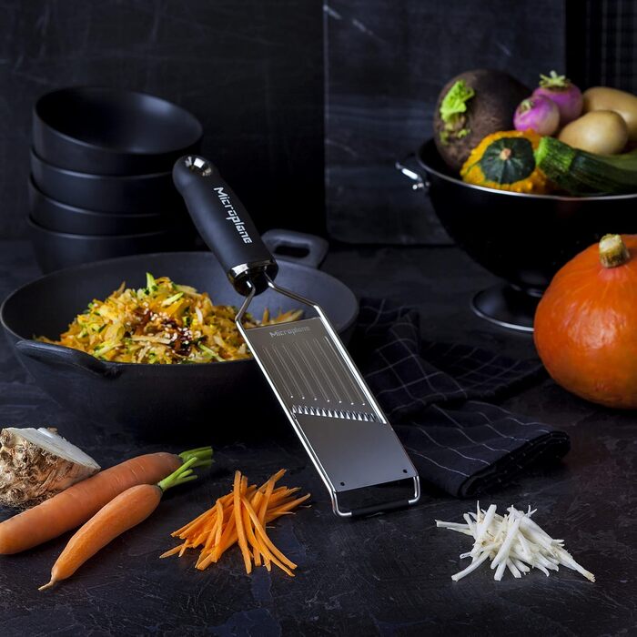 Мікроплан Профі Джулієн - овочевий тертак для картоплі, яблук, моркви, цукіні та червоного капусти (чорний, з нержавіючої сталі)
