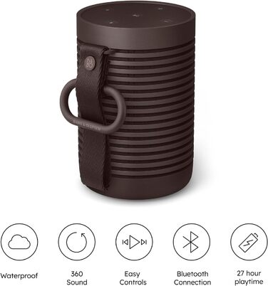 Bang & Olufsen Beosound Explore – Портативна Bluetooth колонка з водозахистом, 27 годин роботи, 360° звук, USB-C, Чорний Антрацит