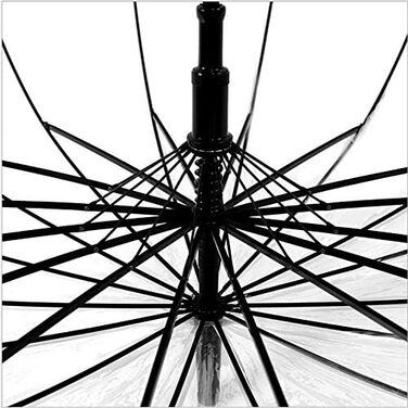 Парасолька ThreeH купольна 100 см прозоро-чорна
