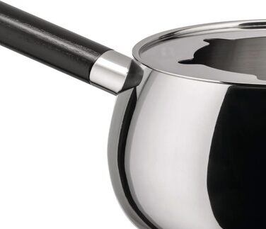 Набір для фондю Alessi Mami Bourguignon: каструля з нержавіючої сталі 18/10, пальник, підставка, дерев'яна ручка (діаметр 16 см)