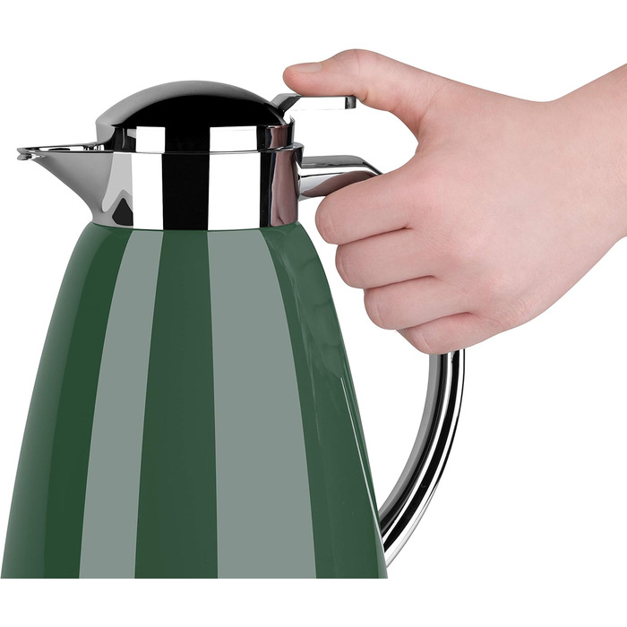 Термос Emsa Campo 1л з нержавіючої сталі, Quick Tip, 12 год тепла, 24 год холоду, темно-зелений