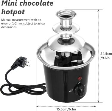 Шоколадний фонтан електричний, 3 яруси, 60W, для партії, дня народження, весілля, чорний