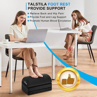 Підставка для ніг під стіл TALSTILA: ергономічна, 3 положення, для офісу та дому, чорна