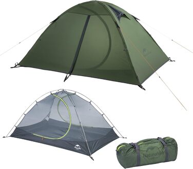 Naturehike ультралегкий туристичний намет для 1-2 осіб, купольний, 3-4 сезони, компактний, для кемпінгу та трекінгу, швидке встановлення, вітро- та водостійкий, з двостороннім входом