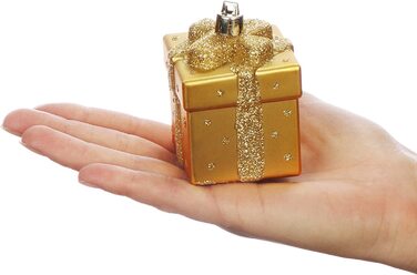 Різдвяні підвіски шишки - шишки для ялинки - ялинкові прикраси для різдвяних прикрас-стійкі до поломки (золотий колір, 10 шт. - шишки подарунок), 6 шт.