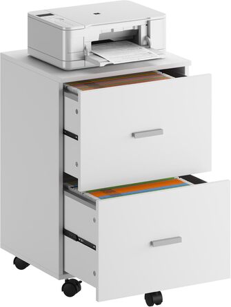 Шафа для документів SDHYL на 2 шухляди, мобільна, для A4/листів/legal документів, 46.2x40x67.5cm (Біла)