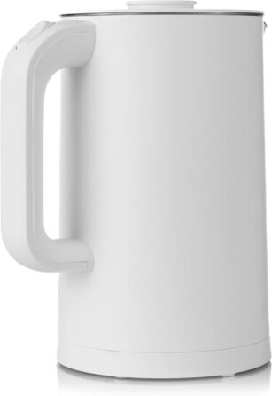 Електричний чайник Lehmann Edelstahl 1.7L, 2200W з подвійними стінками, автоматичне відключення, захист від перегріву, BPA-free, для дитячого харчування, чаю та кави (Білий)