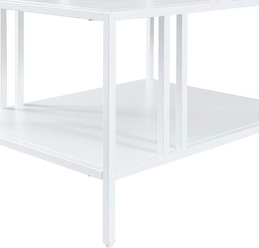 Журнальний стіл Kumlinge Диванний стіл з 3 полицями Стіл для вітальні Журнальний столик у формі драбинки Мінімалістичний дизайн 50x60x60 см для вітальні та спальні Офіс Вхідна зона Білий Білий 50x60x60см