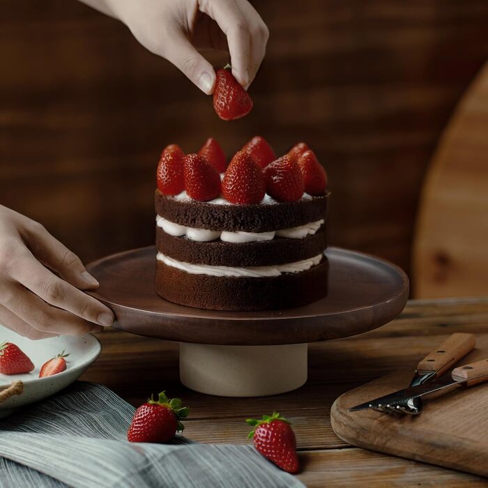 Підставка для тортів CEEFU Rustikaler з акацієвого дерева, 22.9 см, натуральний колір, для весільних тортів та десертів