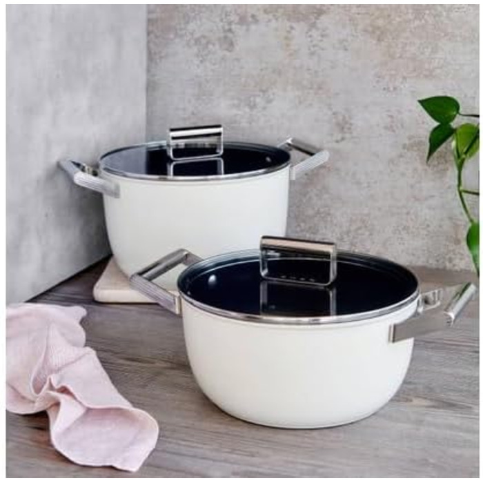 Кришка для каструль Smeg CKFL3001 зі загартованого скла з ручкою з нержавіючої сталі та випускником пари, діаметр 24 см