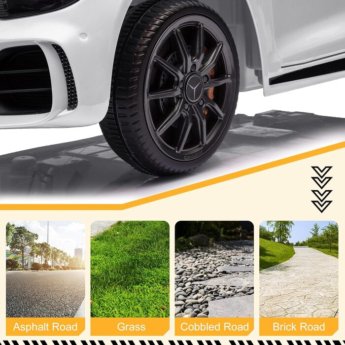 Дитячий електромобіль Mercedes-Benz AMG 12V, 2 двері, пульт, MP3, LED, білий