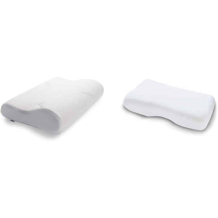 Подушка TEMPUR Original Memory Foam: ергономічна підтримка шиї для тих, хто спить на боці та на спині, білий колір (Jr (40 x 26 x 7/4 см), комплект з чохлом)