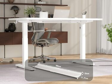 Електричний підйомний стіл Devoko 160x80 см, ергономічний комп'ютерний стіл для роботи стоячи та сидячи, подвійний мотор, пам'ять, USB-C, білий