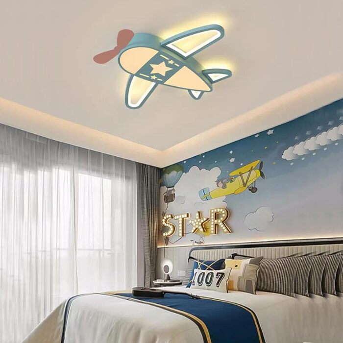 Стельовий світильник BOKALAKA Airplane Cartoon, 91W LED, 3 кольори, для дитячої кімнати та спальні