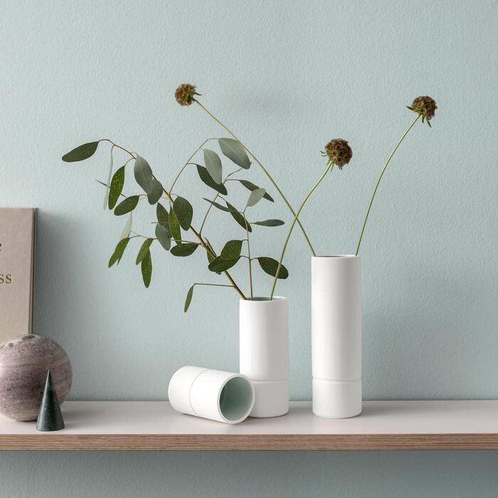 Ваза Like. by Villeroy & Boch it's my home Vase L Mineral, зелено-біла ваза з порцеляну для квіткових композицій