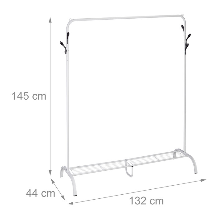 Вішалка для одягу Relaxdays з полицею та гачками