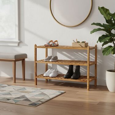 Стелаж для взуття Relaxdays з горіхового дерева з 3 ярусами