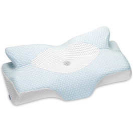 Ортопедична подушка Elviros з memory foam для сну на боці, підтримка шиї, зменшує біль у шиї та плечах, 64 x 12,5/10,5 x 38 см