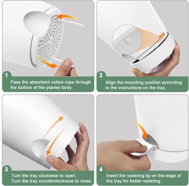 Набір горщиків для квітів 2 шт. 25.4 см та 20.3 см, пластик, з системою поливу, для дому, балкону, саду, сукулентів, кактусів (зелений, білий)