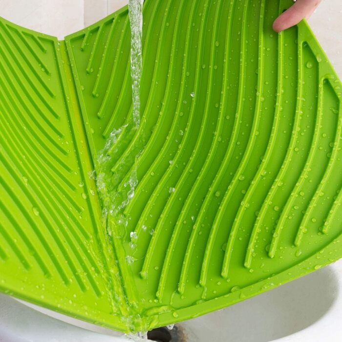 Силіконовий килимок для зливу IYYI, великий, екологічно чистий, термостійкий, придатний для миття в посудомийній машині, підставка для посуду, 60 x 38,6 см (темно-сірий)