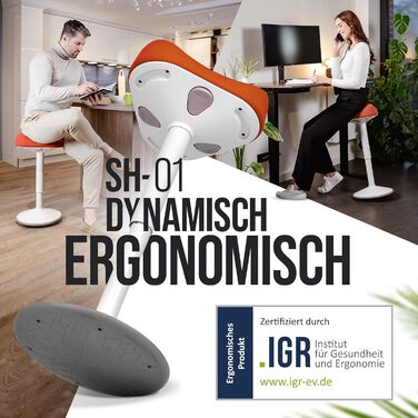 Офісний стілець Vina Home SH-01: ергономічний, регульований, з ефектом гойдання | IGR сертифікований | Оранжевий
