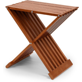 Складаний табурет для сауни та душу WILLOWYBE – водовідштовхувальна бамбукова лавка, багатоцільовий стілець для ванної кімнати та парильні (Темно-коричневий)