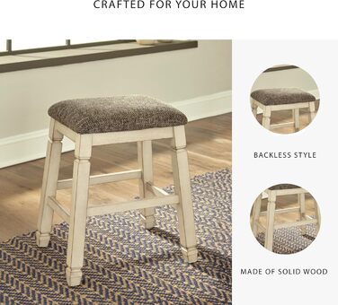 Крісло-пуф Signature Design By Ashley Bolanburg, 2 шт., у стилі casual, античний білий колір