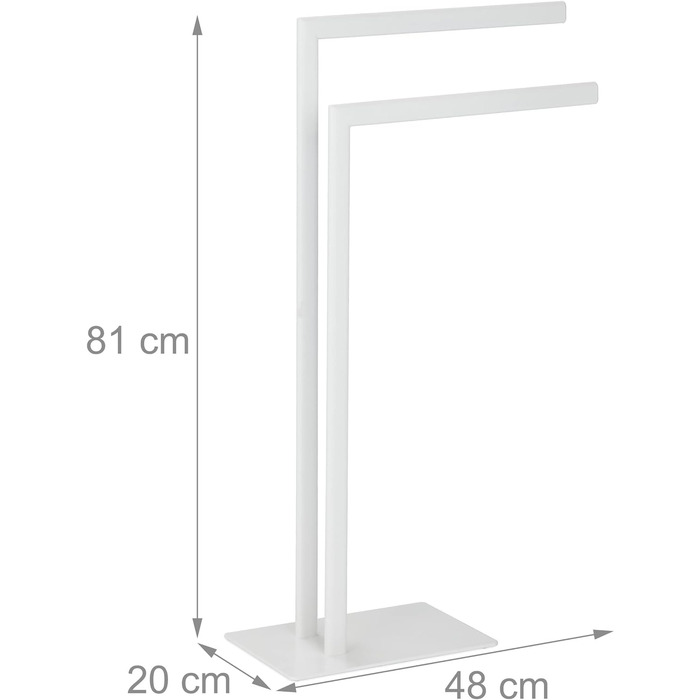Вішалка для рушників, 2 шт. анги, сталь, 848x20 см, окремо стояча, біла