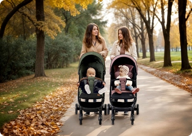 Легка прогулянкова коляска-трость Nukido, складана, з великими колесами