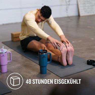 Термопляшка Stanley Quencher H2.0 Flowstate 1.2L з трубочкою - блакитний сосна (Blue Spruce)