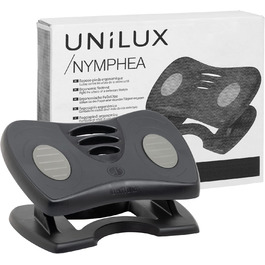 Підставка для ніг Unilux Nymphea, регульована, антиковзка, динамічна, для офісу та дому, чорна, 43 x 33,7 x 12,2 см