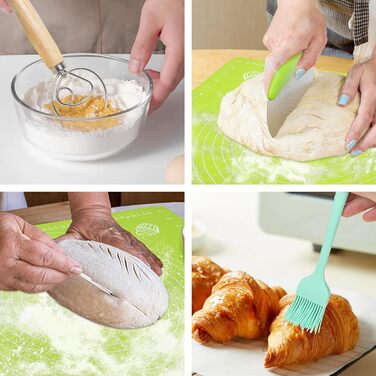 Силіконове відерце для хліба, корзина для випікання, набір для приготування закваски, 9 дюймів (кругле) та 10 дюймів (овальне)