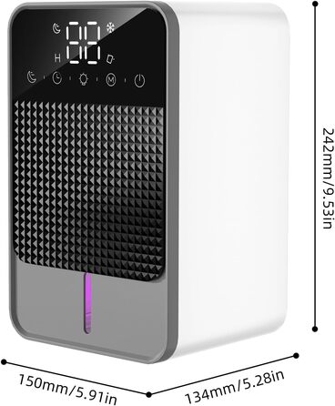 Зволожувач повітря Irishom з цифровим дисплеєм, автоматичною функцією відтавання, 2 режимами зволоження, 6 таймерами, індикатором повного бака, кольоровою нічником, знімним баком 1200 мл