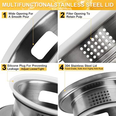 Скляна карафа Yirilan 1.5L з кришкою: для води, напоїв, соків