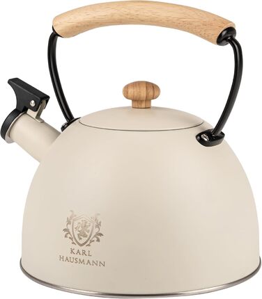 Електричний чайник Karl Hausmann 2.5L з автоматичним свистком - нержавіюча сталь, для індукційних, газових та електричних плит