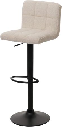 Набір з 2 барних стільців Mendler HWC-G87, регульована висота, поворотний, Boucle (450г/м²), кремово-бежевий, FSC®