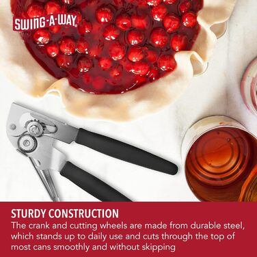 Відкривач консерв Swing-A-Way 6080 Easy Crank, нержавіюча сталь, чорний