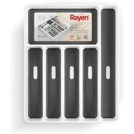 Органайзер для столових приборів Rayen 6 відділень нековзні ніжки білий 40x32.5x5 см