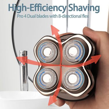 Запасні ротаційні голівки для електричної бритви (4 шт.) — сумісні з Pitbull Skull Shaver, Butterfly Kiss Pro, для обличчя та тіла, сірі (набір 2 шт.)