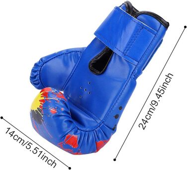 Дитячі боксерські рукавички зі штучної шкіри, дихаючі боксерські рукавички для дітей від 2 до 11 років, тренувальні боксерські рукавички, що використовуються для боксу, Муай Тай, бойові рукавички (сині)