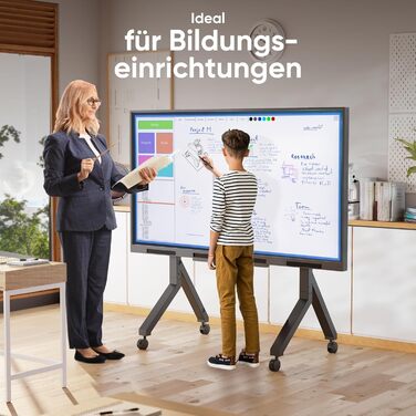 ONKRON Телевізійна стійка на коліщатках для телевізорів 70-110 дюймів, до 125 кг, з полицею, VESA 200x200-1000x800, чорна TS2081-B TS2081