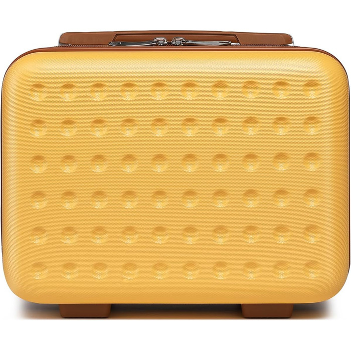 Валіза-тележка KONO з жорсткою оболонкою, 76x50x31 см, білий колір (з жовтим та косметичним набором)